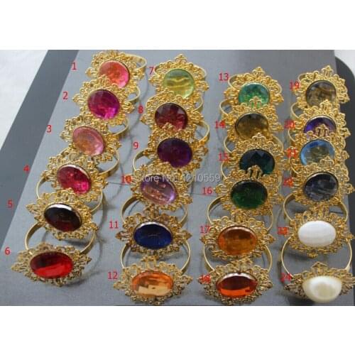 100 Pieces Free Shipping Gold Serviette Holder Ring Multi Colored Napkin Ring Good Quality Round Metal Ring
