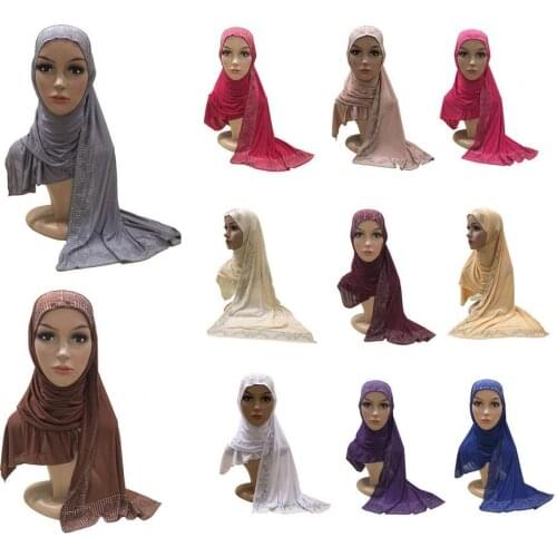 160*50cm cotton crinkle hijab scarf solid sequin shawls and wraps turban for woman hijab femme musulman -muslim headscarves