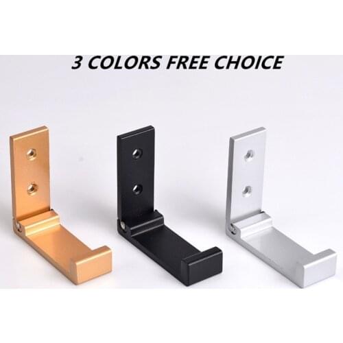 Square head 2/4Pcs Folding Hooks Aluminum Alloy Heavy Duty Single Wall Mounted for Coat, Towel, Keys, Hat