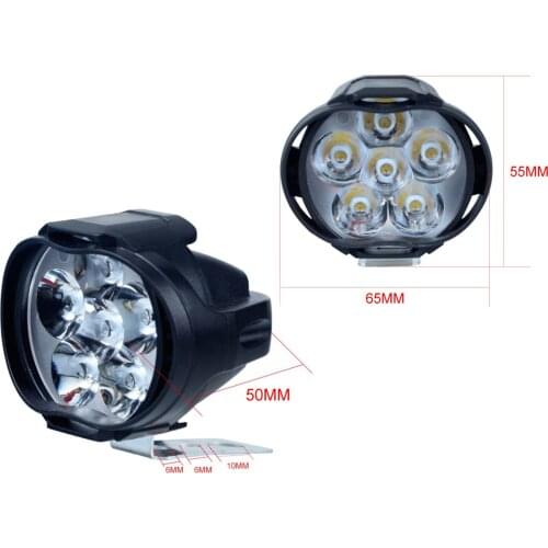 6 LED Motorcycle Scooter Headlight Switch Headlight Black Fog Light Projector