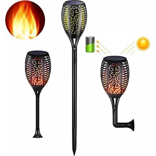 96LED Lighting sensor LED Solar Flame Torch Light Bulb IP65 Waterproof Garden Decor Landscape Lawn Wall Lamps Path Outdoor Light