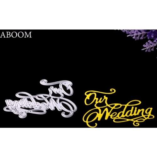 ABOOM New 1PC Wedding Letter Carbon Steel Embossing Folder Cutting Dies Silver Die Cut Dies For Festival Wedding Decoration