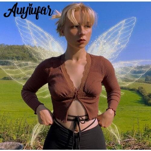 Женские трикотажные футболки Auyiufar China At AliExpress