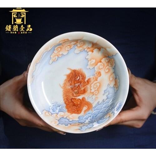Cup jingdezhen ceramic hand-painted decorative sit completely dish to admire the tray of tea, furnishing articles
