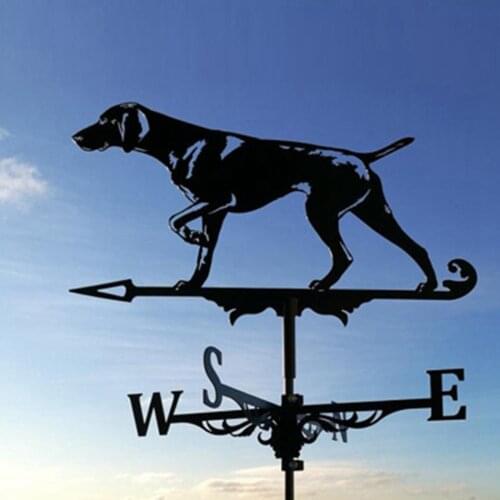 Weather Vane Animal Figure Professional Black Hound for Farm Home Garden