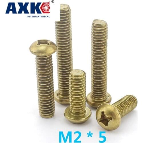 2021 Hot Sale New Drywall Vis Axk 25pcs Copper Phillips Head Screw /round Machine /dollar /screw M2*5 Gb818