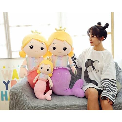 Creative toy cartoon Mermaid plush toy down cotton fish soft doll throw pillow,birthday gift b0110
