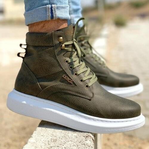 Knack High Outsole Casual Male Shoes B-404 Khaki Street Fashion New Season New Creation Cool Comfortable Style