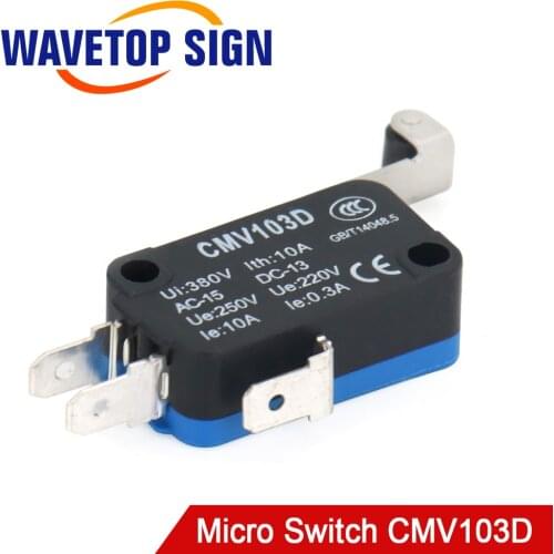 WaveTopSign Small Limit Switch CMV103D Momentary Micro Switch Long Handle for CO2 Laser Cutting machine