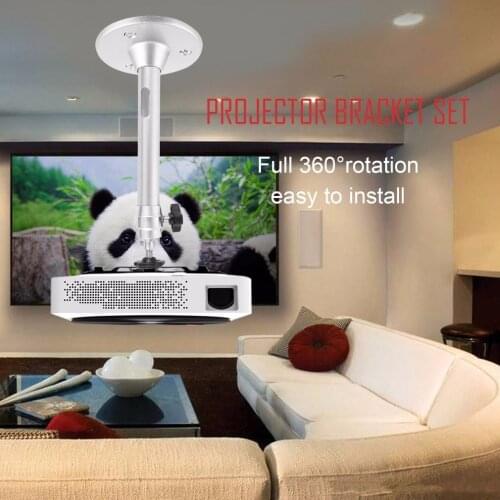 Mini Projector Bracket 360 Degree Swivel Mount Holder Projector bracket set Hot Aluminum alloy + Plastic Silver Wall Ceiling