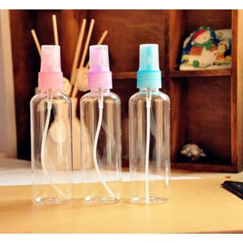 New 100ml atomizing spray bottle Refillable Bottles small watering can plastic sub-bottling cosmetic bottle 200pcs