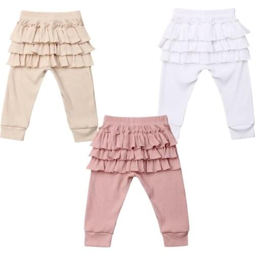 New Baby Girl Ruffle Leggings Trousers Toddler Casual School Long Pants Clothes