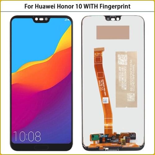 Original For Huawei Honor 10 LCD Display Touch Screen Digitizer Assembly Replacement For Honor 10 COL-L29 LCD With Fingerprint