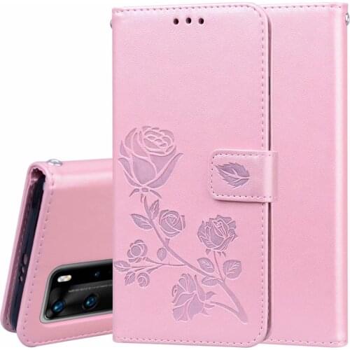 P40 Pro Fashion Rose Flower Leather Flip Case For Huawei P40 Pro Funds Mobile Phone Cover For Huawei P 40 Pro Capa