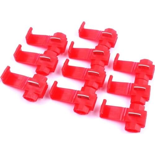 Professional 10Pcs/Lot Red Scotch Lock Quick Splice For 22-18 AWG Wire Connector for the line into clip hole size 3.4mm 3.2mm