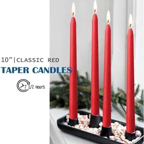 Taper Candle 14 Pack Unscented Hand-Dipped Tapered Candles Long Burning Perfect for Home Interior - Dripless and Smokeless E56C