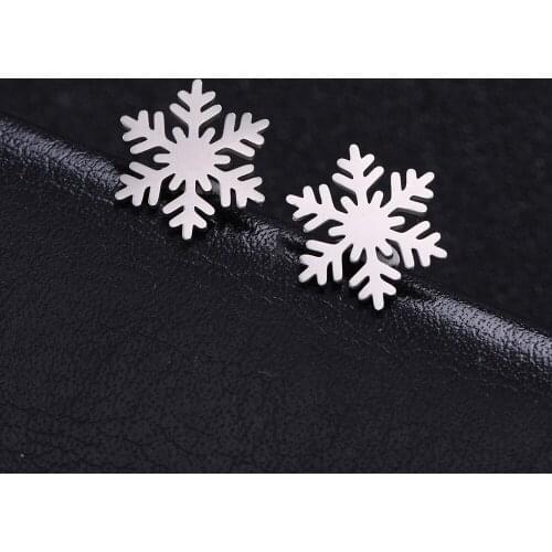 Cooltime Fashion Charming Snowflakes Small Silver Color Cheap High quality Christmas Earring Gift Wholesale Facoty Ditrec Sell