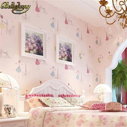 Beibehang Modern Cartoon Kid wallpaper for walls papel de parede 3D Wall paper Ballet girl princess room bedroom papel parede