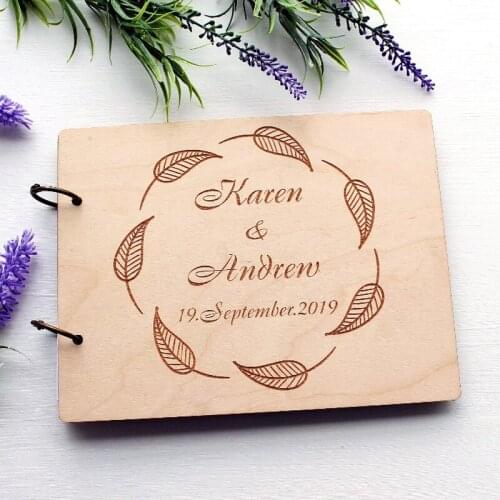 Wedding Guestbook Album, Custom Wedding Guest Book, Personalized Wooden Guest BookBridal Shower Wedding Gifts