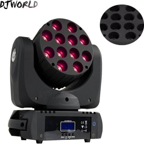 DJWORLD LED Beam 12x12W RGBW Moving Head Light For DJ Disco Ball Birthday Decoration Music Club Party DMX Stage Lighting