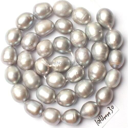 High Quality 10x11mm Gray Oval Shape Natural Freshwater Pearl Gem Loose Beads Strand 15" DIY Creative Jewellery Making w2318