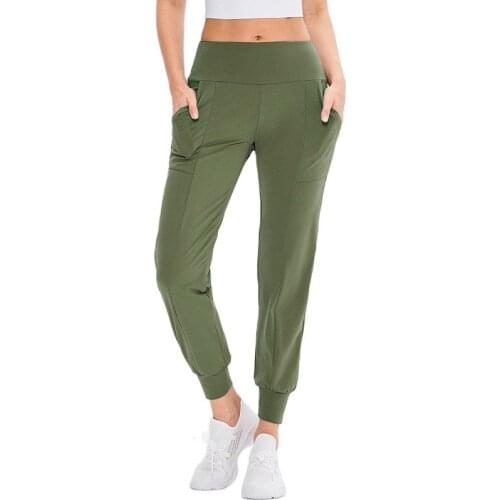Women Sports Loose Running Pants Breathable Leisure Sweatpants Fitness Outdoor Tracksuit Gym Elastic High Waist Pocket Trousers