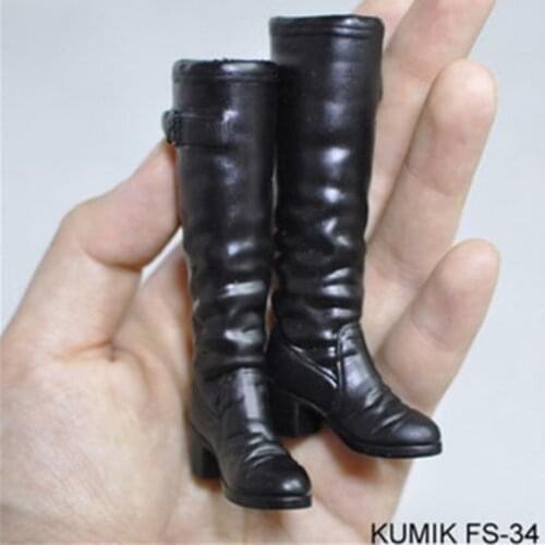 1/6 KUMIK FS 4 Styles Hollow Inside Black Female Boots Shoes Accessories for 12'' Woman Action Figure Dolls