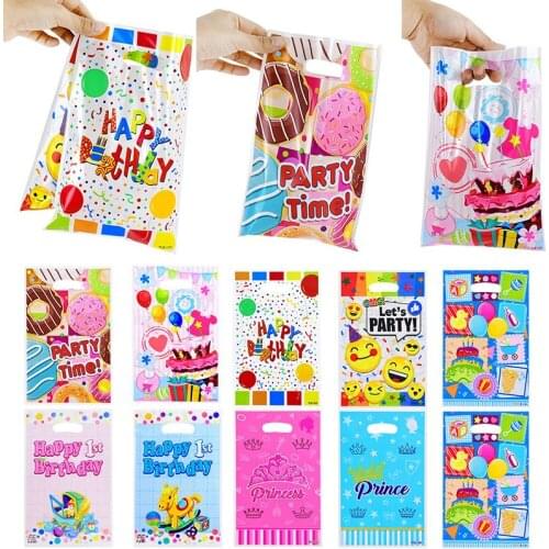 20pcs/set Plastic Gift Packing Bag DIY Candy Bag Wedding Favors Birthday Party Decoration Boy Girl Party Baby Shower Supplies