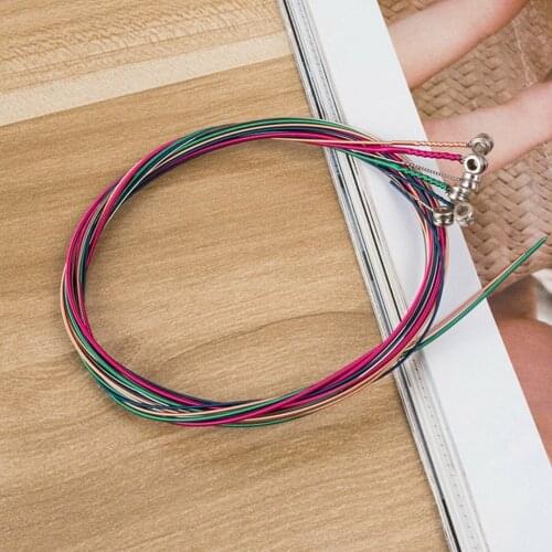 3 Sets Replacement Colorful Steel Strings for Acoustic Guitar Accessories Replacement Electric Guitar Strings Bulk Steel Core