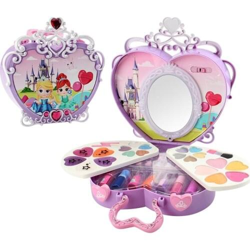 39pcs Cosmetic Kit Makeup Toy LED Light Non-Toxic Girl Practicing Make Up Gift Pretend Play Toys For Children