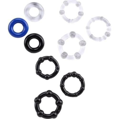 9pcs/set Beads Lock Fine Ring Penile Bondage Cock Restraint Rings Male Delayed Ejaculation Masturbation Flirt Sex Toy