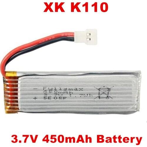3.7V 450mAh Lipo Battery for WLtoys V977 / XK K110 Blast 6CH RC Helicopter Spare Parts Accessories