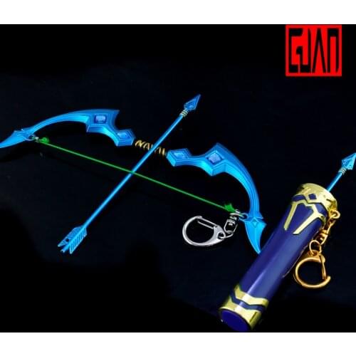 Hero Weapon Peripheral Toys Ai Xihanbing Archer + Quiver Set Alloy Weapon Model Keychain 18cm Weapon Model Decoration