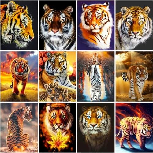 Diamond Embroidery Tiger 5D DIY Diamond Painting Full Square/Round Animal Picture Of Rhinestone Mosaic Crafts Kit Home Decor