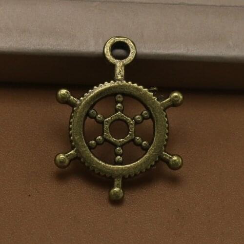 ANGRLY 50pcs 20*15MM Have Hook Up Fashion Alloy Double-sided Anchor Rudder Pendant Accessories Punk Style Metal Crafts Gifts