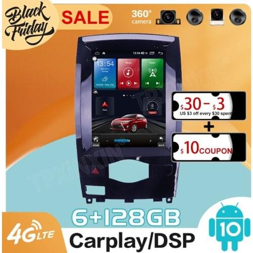 128GB Android 10.0 Tesla Style for Infiniti QX50 2013 2014 2017 Carplay GPS Car Navigation Multimedia Video Player Stereo Radio