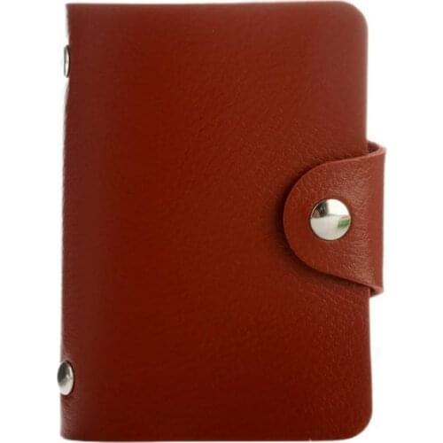 New PU Leather Function 24 Bits Card Case Business Card Holder Men Women Credit Passport Card Bag ID Wallet 4 Colors