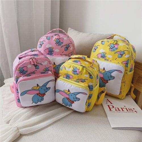 Disney cartoon new Dumbo children’s student school bag kindergarten anti-lost school bag children’s outdoor travel storage bag
