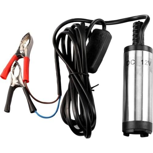 12V 24V 12L/min DC Electric Submersible Pump for Pumping Diesel Oil Water Fuel Transfer Pump Portable Stainless Steel Shell