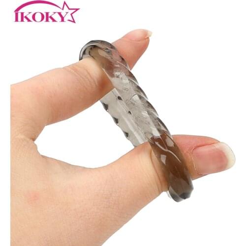 IKOKY Silicone Cock Ring Sex Toys for Men Vibrating Penis Ring USB Rechargeable Delay Ejaculation 10 Frequency Lock Ring