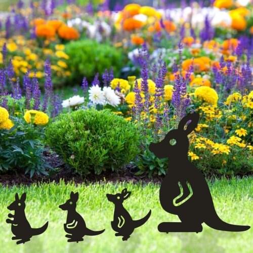 Kangaroo Yard Art Garden Statues Backyard Lawn Stakes Metal Garden Yard Decor Gift Garden Decoration Garden Ornaments