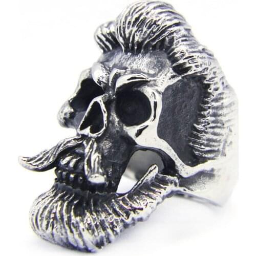 1pc Dropship Size 7-15 Cool Huge Skull Ring 316L Stainless Steel Fashion Hip-hot Style Skull Ring