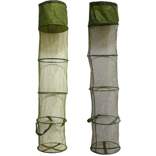 30cm*140cm 5 Layers Portable Folding Fishing Basket Dip Net Cage Keep Fish Alive In The Water Tool Fishing Accessories X225G