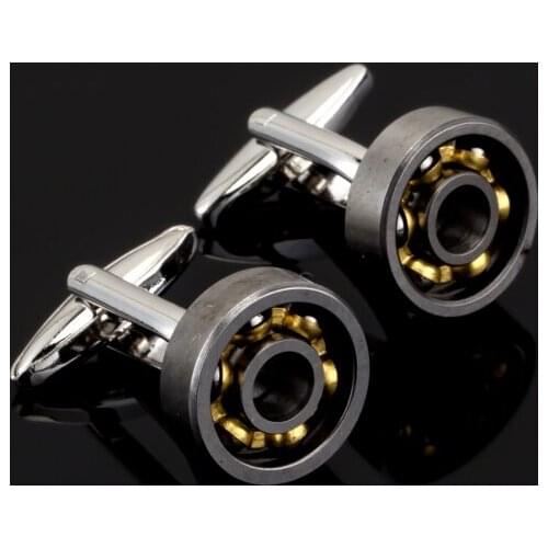 Hot Fashion 2017 new mens Fashion Jewelry Silvery Cufflinks golden beads Cufflinks wholesale and retail pulley