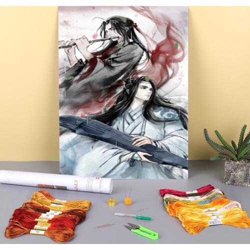 Mo Dao Zu Shi Printed Canvas 11CT Cross Stitch DIY Embroidery Set DMC Threads Knitting Hobby Craft Painting Gift Stamped