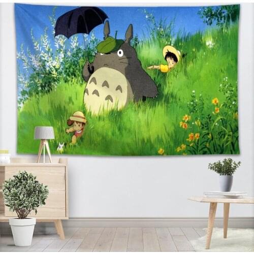 Custom Wall Tapestry Wall Hanging Tarot Custom Tapestry Plant My Neighbor Totoro Tapestry Mandala Home Decor Large size