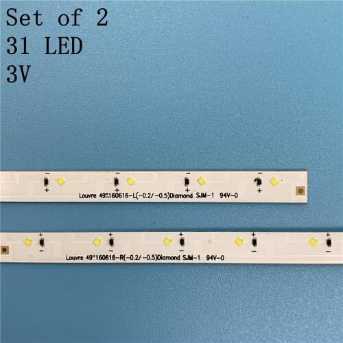 New Kit 2 PCS 31LED 515mm LED backlight strip for Samsung Louvre 49 160628 R L Diamond BN96-4659A 4660A BN95-03721A UE49K5100