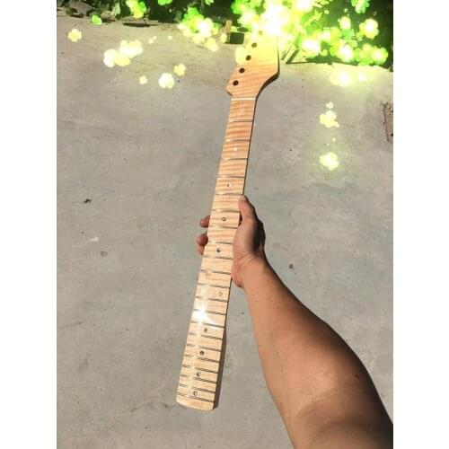 New one 21 fret One Good Unfinished electric guitar neck flam maple made and maple fingerboard
