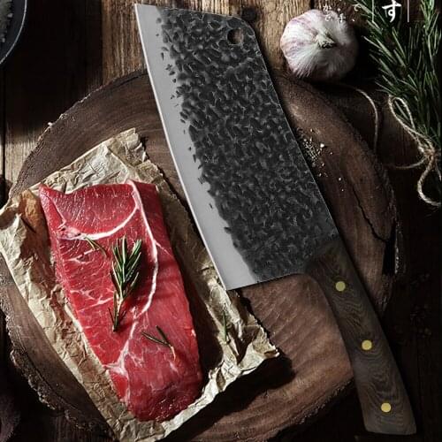 Kiritsuke Chef Knife Forged Chinese Knife Camping Serbian Knife Handmade Full Tang Kitchen Butcher Nakiri Chopper Knife Tool