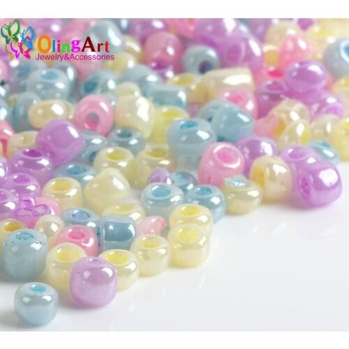 OlingArt 4MM 630pcs/45g candy colors mixed multicolor Glass Seed beads Spacer Bead DIY Bracelet diy jewelry making
